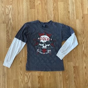 5 for $20! In Rock We Trust Long Sleeve Layered T-shirt